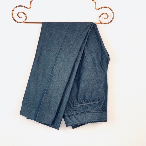 Magaschoni Blue Denim Straight Pants Hook-Eye 2 - Picture 7 of 8